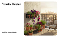 Railing Flower Pot Holder Stainless Steel Hanging Railing Planter Rustproof Balcony Plant Holder Rack for Patio, Deck