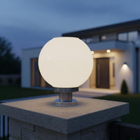 Automatic Charging Solar Post Cap Light Waterproof Globe Post Light Energy Saving Round Pillar Lamp IP65 for Fence, Courtyard, Garden, Gate
