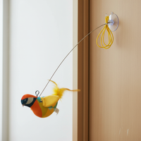 Interactive Hanging Cat Toy with Suction Cup, Sounding Bird/Mouse Design, Catnip Infused, Durable Chew Toy for Indoor Cats