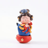 Chinese Girl Figurine Resin Wobble Base Figurine Traditional for Entryway, Shelf