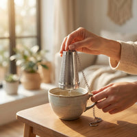Fine Mesh Cone Tea Infuser Reusable Tea Strainer with Chain Rust-Resistant Kitchen Tool Compact for Office