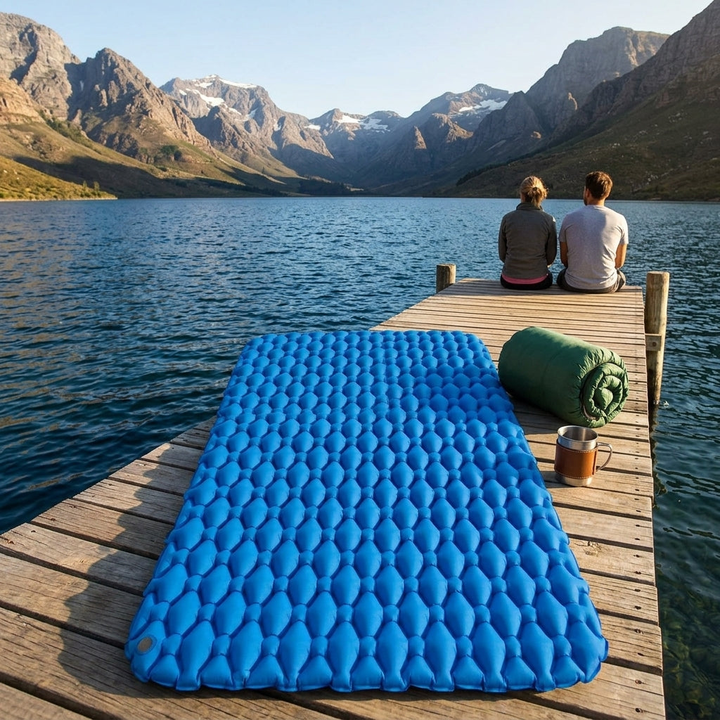 Air Mattress for Outdoor Adventures, Comfortable Camping Mat and Sleeping Mat, Lightweight Roll Mat Camping with Waterproof Mat, Hiking Pad