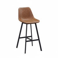 2 Pieces Industrial Design Four-Legged Bar Chair with Backrest Upholstered Seat Counter Stool Stable Design Seating Furniture Easy to Clean for Homeowners, Business Owners, Adults, Coffee Shop, Cafe, Restaurant, Kitchen Island