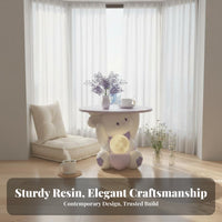 Cute Cartoon Design Bunny Character Stand Multi-Functional Bunny-Shaped Lamp Stable Base Side Table Tap-Control for Young Adults, College Students, Wildlife Lovers, Living Room, Bedroom, Nursery