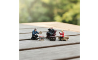 1/64 Miniature Barbecue Set with Figurines Multicolor Miniature Grill Small People Figure for Photographers