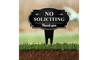 No Soliciting Sign with Stake Weatherproof No Soliciting Sign Decorative