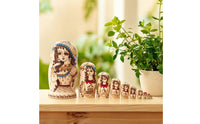 Nesting Doll with Hand-Painted Motif Decorative Matryoshka Doll Hollow for Collectors, Home Decor, Gift Box