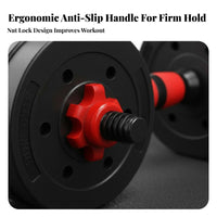 Secure Spinlock Collars Adjustable Dumbbell Set Ergonomic Foam Connector Dumbbell Barbell Combination Non-Slip Grip Convertible Unrestricted Weights Space Saving for Men, Beginners, Home Gym