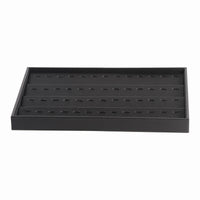 Raised Edge Black PU Leather Jewelry Display Tray Shallow Design Black Jewelry Display Tray Space Saving Easy to Clean