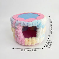 Rodent Accessories for Cage, Winter Warm Bird Nest for Parakeets, Secure Enclosed Nest, Handmade 13.5cm Cylindrical Fleece Hut for Small Animals