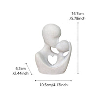 Nordic Design Parent Child Figurine Faux Stone Finish Abstract Family Sculpture Modern Design Parents and Child Sculpture Meaningful Gift for Moms, Living Room, Bedroom, Office Desk, Bookshelf