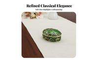 Exquisite Craftsmanship Oval Enamel Jewelry Box Unique Gift Enamel Jewelry Box Hand-Colored for Women, Wedding, Vanity Table, Dresser