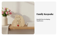 Wooden Animal Family Connection Piece Maternal Appreciation Day Gift Family Statue Home Decoration for Mom, Parents