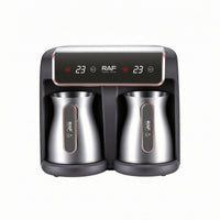 Two-potPot Pour-over Coffee Brewer Removable Handles Two-Pot Coffee Brewer Countertop Appliance Chrome-Finish Trim Even Spray