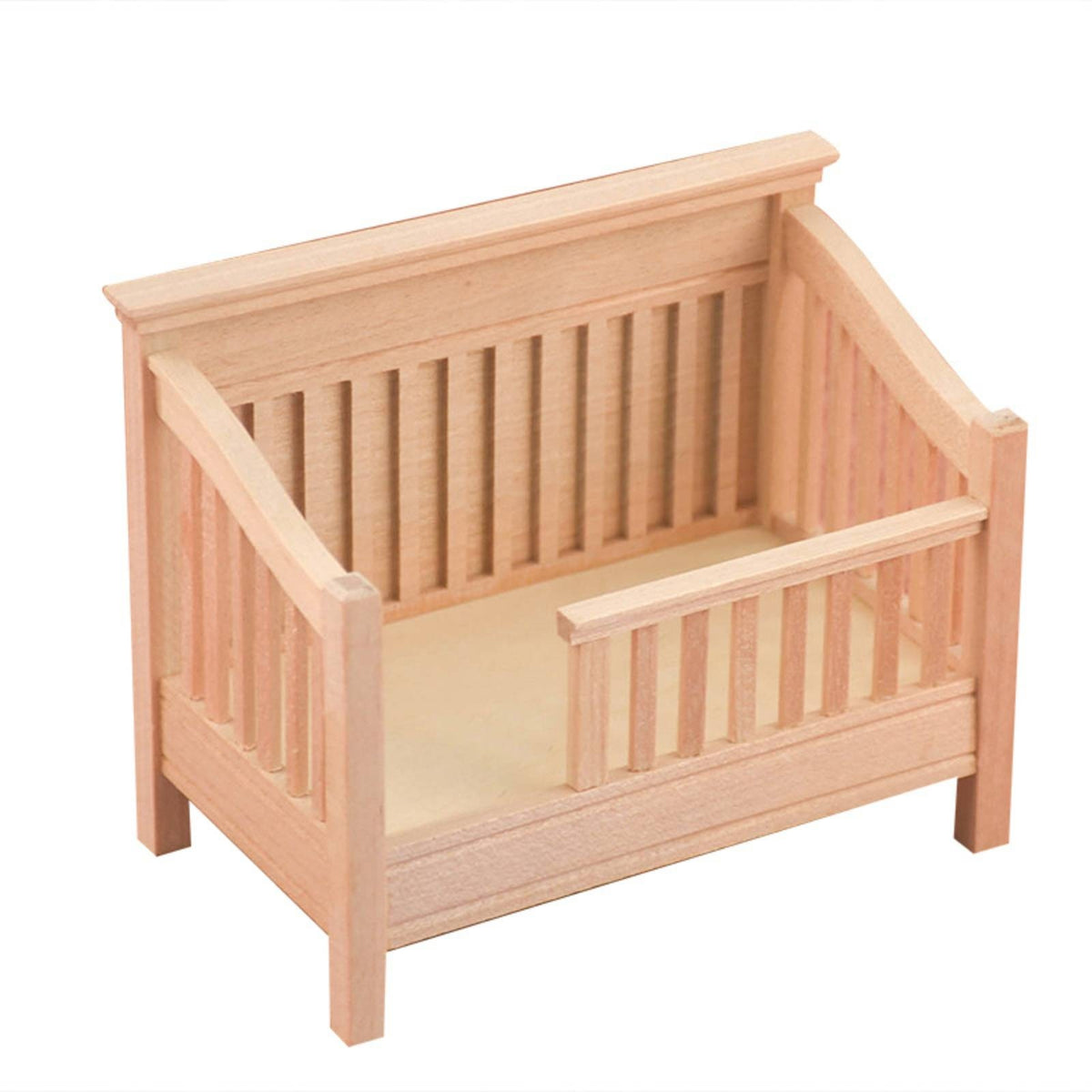 Wooden Dollhouse Bed Cute Dollhouse Bed with Headboard Sturdy Cot for Diorama