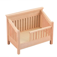 Wooden Dollhouse Bed Cute Dollhouse Bed with Headboard Sturdy Cot for Diorama