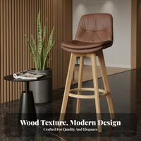 Modern Design rotating Counter Stool with Backrest Built-in Footrest High Chair Padded Seat Seating Furniture Ergonomic for Cafe Owners, Homeowners, Renters, Reception Area, Bistro, Kitchen, Dining Room