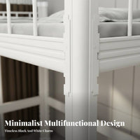 Loft Bed with Desk Space Saving High Er Bed with Workstation Multi-Functional Bedroom Furniture for Students, Dorm Room, Small Areas, Apartment