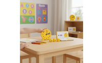 Teaching Clock with Cards Bright Instructional Timepiece with Flashcards Hands-Time-Telling Toy for Preschoolers