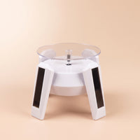 Solar Powered Display Stand 360 Degree Rotating Turntable with Clear Plate Rotating Display Stand Motorized Compact for Jewelers