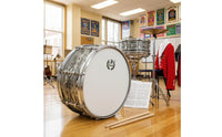 Chrome-Colored Hardware stripedPattern Snare Drum White Drumhead 14-Inch Snare Drum Natural Stick Attack Percussion Instrument Enhanced Reverberation