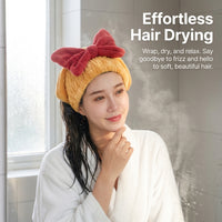 Microfiber Turban Towel for Adults Post Bath, Super Absorbent Wrap for Quick Drying, Anti-Frizz Thick Material Cap, Cute Design for Women Wet