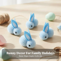DIY Easter Bunny Accessory 3D Effect Easter Hare Craft Pieces Cute Design Mini Bunny Figurines for Crafters, Kids, Wreath Making, Party Decoration