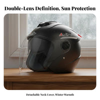 Double Visor Helmet Detachable Neck Warmer Electric Bike Helmet Universal Design Riding Gear for Adults, City Commuting, Daily Travel, Leisure Rides