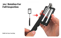 Telescopic Inspection Mirror Foldable Design Undercar Inspection Mirror Ergonomic Grip for Mechanics, Property Inspectors, Garages, Workshops