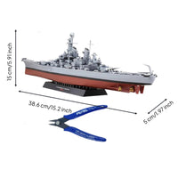 1:700 Naval Vessel Model Click-Together Design Warship Assembly Kit Includes Display Stand Assembly Kit for Collectors, Beginners, Decoration