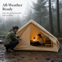 Inflatable Single-Layer Camping Tent for 3-4 People, Easy Setup Outdoor Shelter