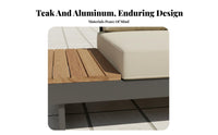 4 Pieces 4-Piece Wooden Sofa Set Weather-Resistant Outdoor Furnishing Water Patio Seating Group for Families, Adults, Terrace, Balcony, Deck