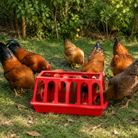 Chicken Feeder For Chicks & Poultry Porous Feeding Tray Durable Polymer Green For Poultry Farms & Gardens