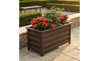 Waterproof Aluminum Planter Box Moisture-Resistant Rectangular Planter Box Easy to Maintain Metal Raised Bed Coffee Brown for Patio, Balcony, Walkway, Fence