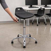 Anti-Static PU Foam Lab Stool with Adjustable Height and Swivel Function