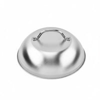 Dustproof Steak Cover Rust Resistant Stainless Steel Food Dome Even Heat Distribution Metal Steak Cover Comfortable Handle for Chefs, Home Cooks, Restaurant, Outdoor Barbecue, Camping