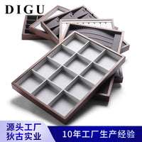 Digu Dark Walnut Jewelry Storage Tray for Rings, Earrings, Necklaces