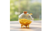 Glass Piggy Bank Transparent Piggy Bank Clear Money Box for Kids, Collectors, Desk, Shelf, Bedroom