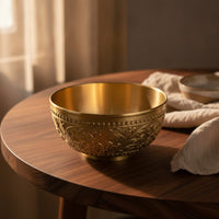 Embossed Copper Bowl Polished Decorative Bowl Elegant Vessel Stylish for Collectors, Home Display