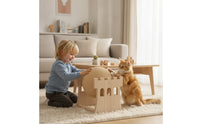 Wooden Cat Scratching Toy with Ball Corrugated Scratching Ball Natural Easy to Install for Indoor
