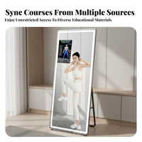 Built-in Courses Smart Fitness Mirror Multi-Functional Interactive Workout Mirror HD Reflection Wall Furnishing Distortion-Complimentary for Dancers, Beginners, Women, Home Gym