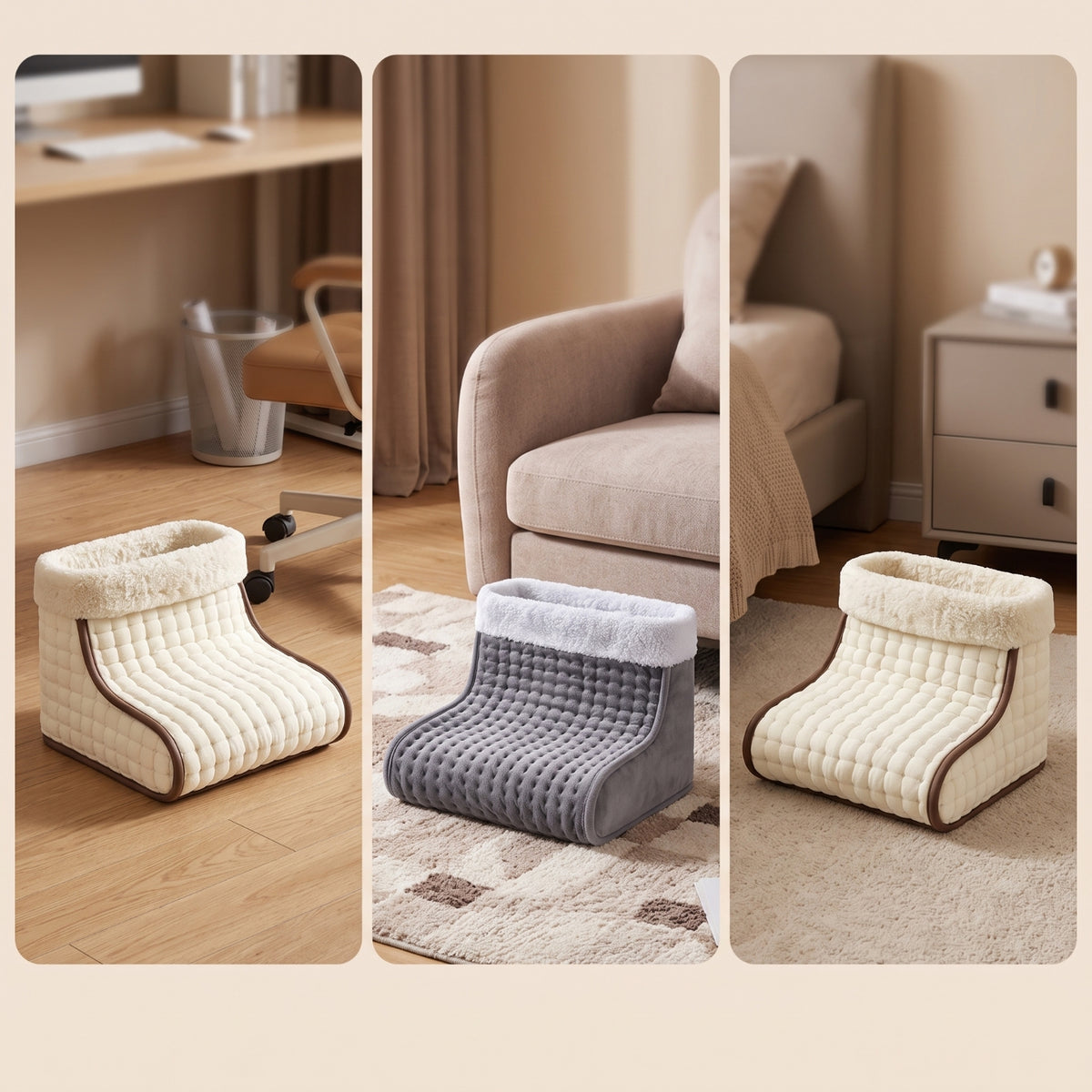 Electric Foot Warmer Heated Foot Enclosure with Washable Lining Soft Appliance for Office Workers, Students, Desk, Home