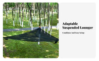 Multi-Person Capacity Triangular Mesh Sling Portable Tree Tent Heavy Duty Hanging Bed Non-Fading for Campers, Families, Couples, Camping, Backyard, Garden, Patio
