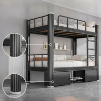 Metal Bunk Bed Space-Saving Steel Bunk Bed Heavy-Duty Furniture for Students, Employees, Dormitory, Apartment Housing