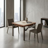 Foldable Folding Mahjong Table Wood-Grain Mahjong Table Multifunctional Wear-Resistant