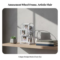 Amusement Wheel Photo Frame 360° Rotatable Amusement Wheel Picture Frame Creative Design Desktop Photo Rotating Display for Kids, Families