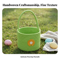 Rope Basket Handmade Easter Egg Basket Versatile Small Picnic Tote for Families, Adults, Home Decor, Gift Giving