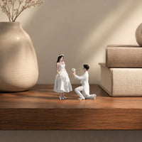 3D Printed Bride and Groom Figurines Colored Micro Scenery Figures Painted Wedding Figurine Mini Scale
