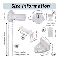 4 Pieces Universal Fit Blind Repair Hardware Molded Bead Chain Control Mechanism Sturdy Blind Replacement Parts Wear-Resistant for Renters, Home Maintenance