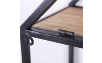 Metal and Wood Display Shelf Retro Industrial Wall-Mounted Shelf for Study Room, Bedroom, Entryway